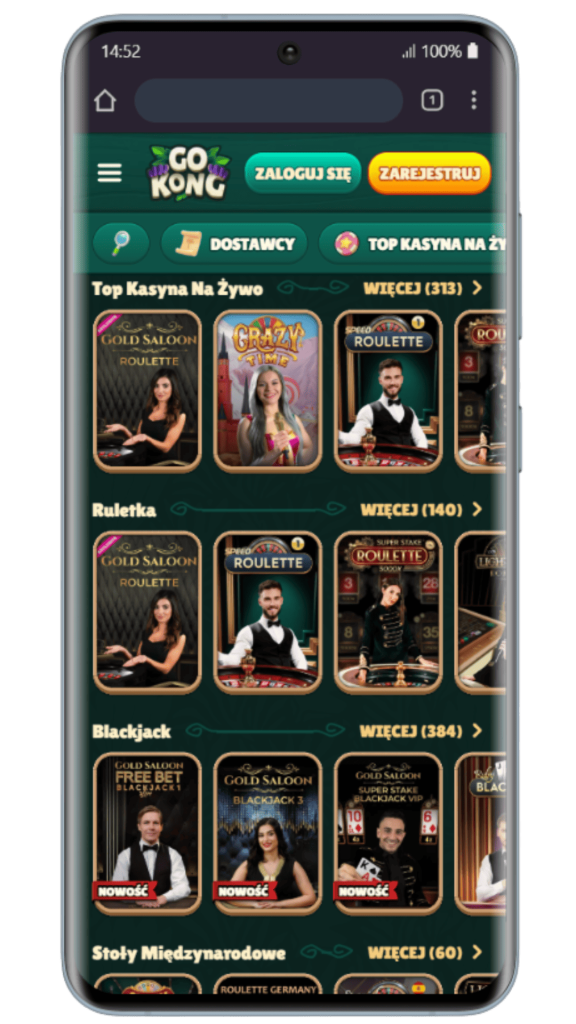 Gokong Casino gry na żywo